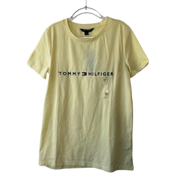 Tommy Hilfiger Yellow Crewneck Short Sleeve T-Shirt Women's Size XS New - Picture 1 of 7